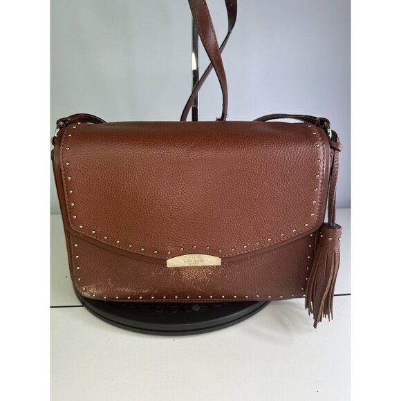 Kate Spade New York Crossbody Bag Brown Women's Pebbled Leather Pockets - Picture 2 of 10